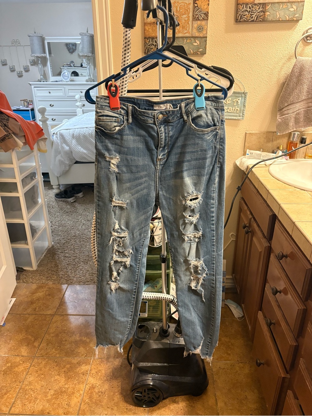 Cello Light Blue Distressed Ripped Boyfriend Jeans